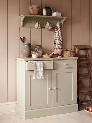 Portland double cupboard with an oak top